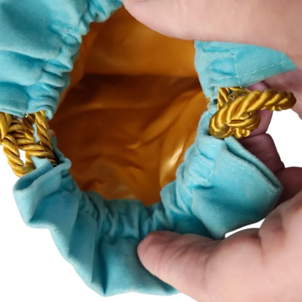 Tiffany Blue Suede Drawstring‎ Jewerly Cosmetics Pouch